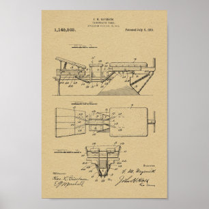 1915 Vintage Chiropractic Table Patent Art Print