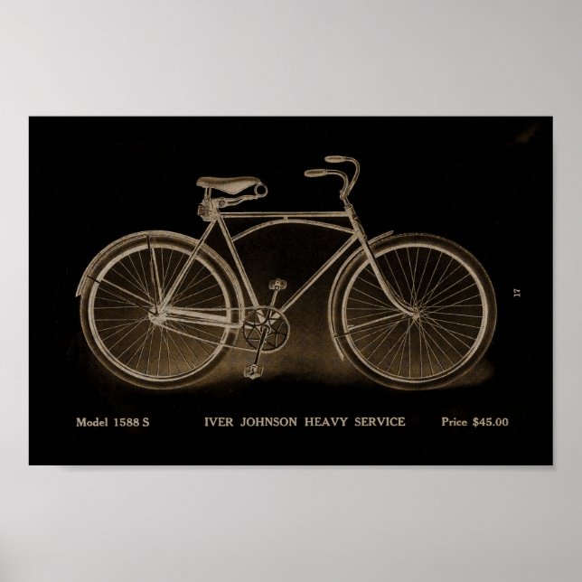 1915 Vintage Heavy Service Bicycle Ad Art Poster (Front)