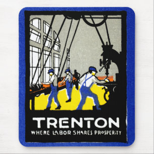 1915 Vintage Trenton New Jersey Mouse Mat