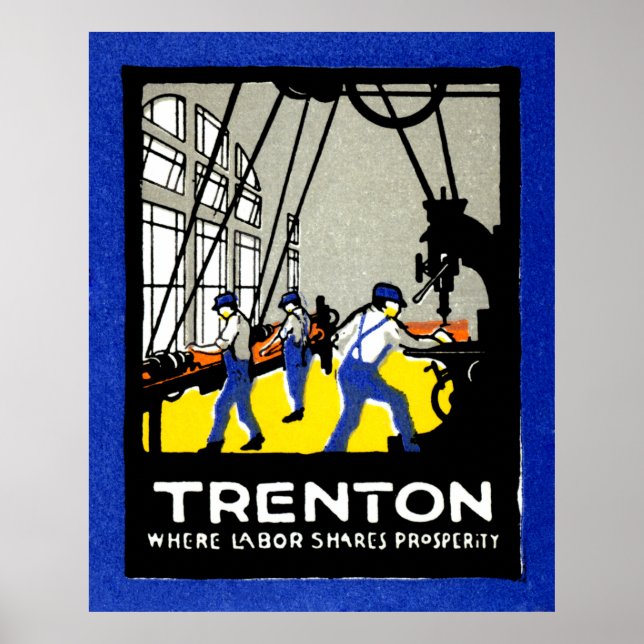 1915 Vintage Trenton New Jersey Poster (Front)
