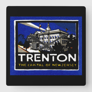 1915 Vintage Trenton NJ Square Wall Clock