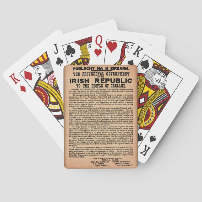 1916 Proclamation of Ireland Playing Cards (Back)
