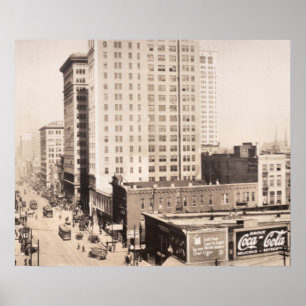 1916 Skyline of Birmingham, AL Vintage Photograph Poster