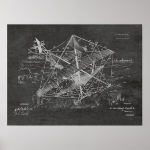 1916 Vintage Aeroplane Patent Art Drawing Print