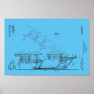 1916 Vintage Chiropractic Table Patent Art Print