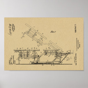 1916 Vintage Chiropractic Table Patent Art Print