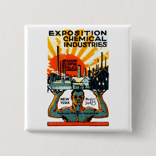 1917 Chemical Exposition Poster 15 Cm Square Badge