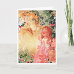 1917 "CHRISTMAS TREE FAIRY" PAINTING GREETING HOLIDAY CARD