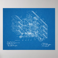 1917 Flying Machine Aeroplane Patent Art Drawing