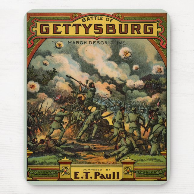 1917 The Battle of Gettysburg sheet music cover Mouse Mat (Front)