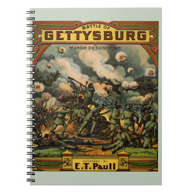 1917 The Battle of Gettysburg sheet music cover Notebook (Front)