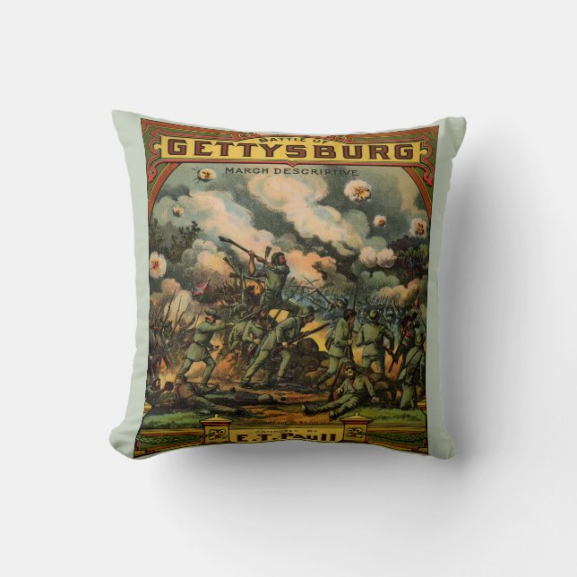 1917 The Battle of Gettysburg sheet music print Cushion (Front)