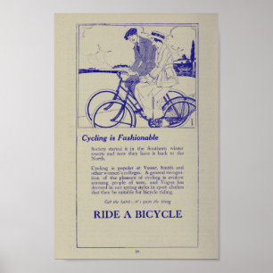 1917 Vintage Bicycle Marketing Ad Art Poster