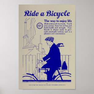 1917 Vintage Bicycle Marketing Ad Art Poster
