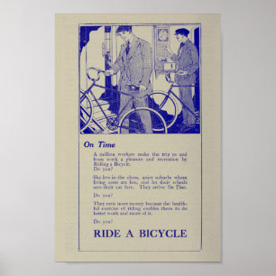 1917 Vintage Bicycle Marketing Ad Art Poster