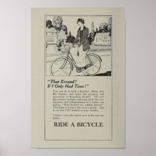 1917 Vintage Bicycle Marketing Ad Art Poster