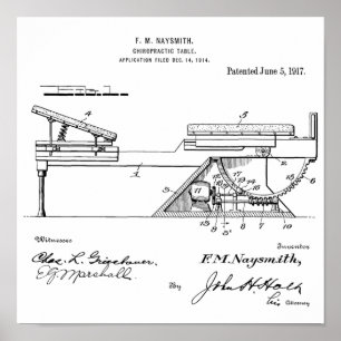 1917 Vintage Chiropractic Table Patent Art Print