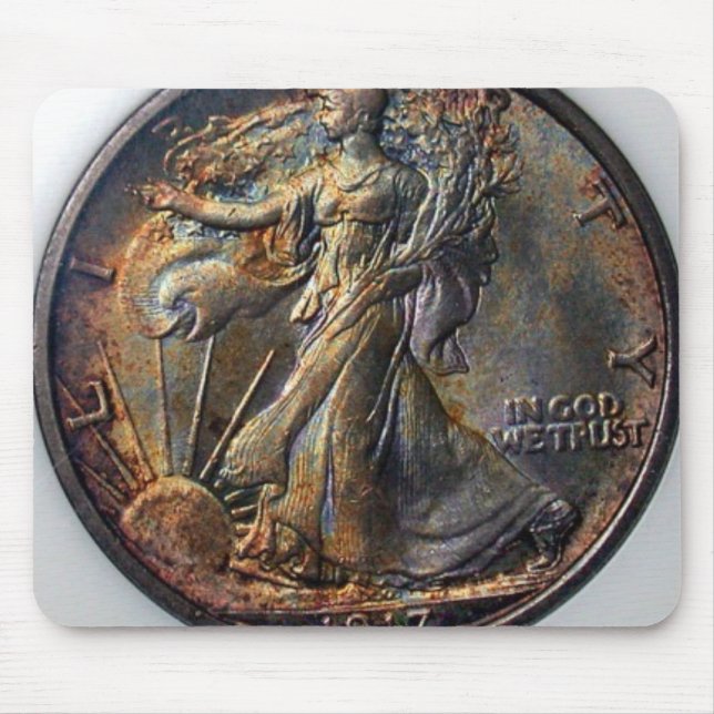 1917 Walking Liberty Half Dollar Mouse Mat (Front)