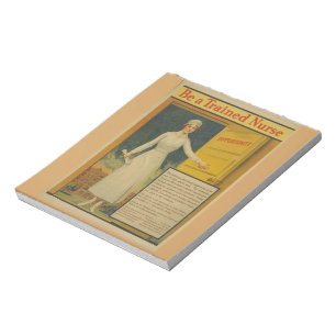 1917 WWI Poster Be A Trained Nurse -Nursing School Notepad