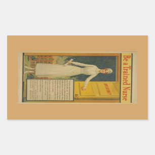 1917 WWI Poster Be A Trained Nurse -Nursing School Rectangular Sticker