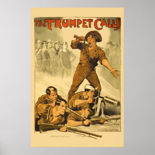 1918 Australia The Trumpet Calls! WWI Recruiting Poster
