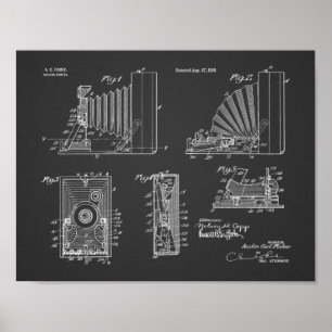 1918 Folding Camera Patent Art Drawing Print