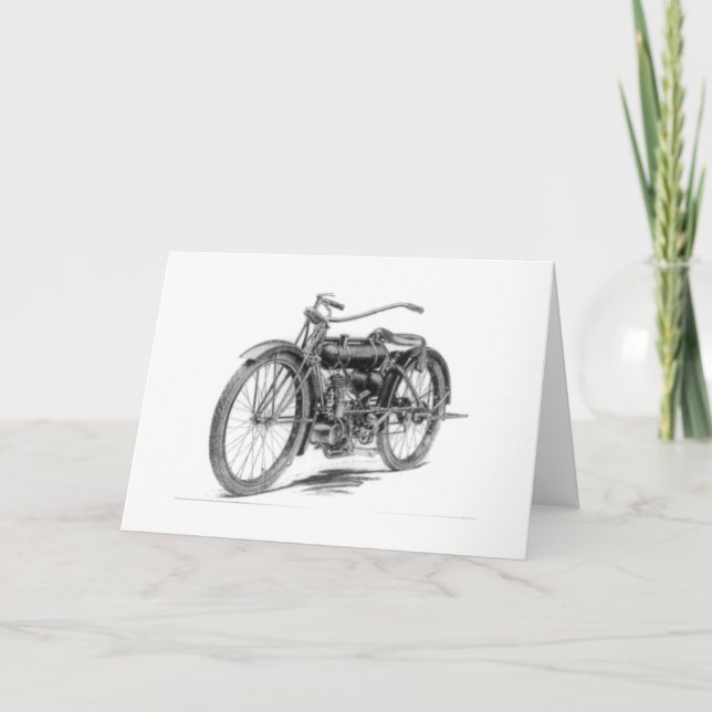 1918 Vintage Motorcycle Card (Front)