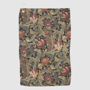 1918 Vintage Rich Floral Tapestry Brocade Damask Golf Towel