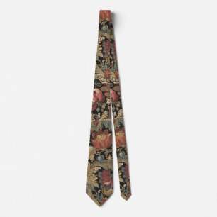 1918 Vintage Rich Floral Tapestry Brocade Damask Tie