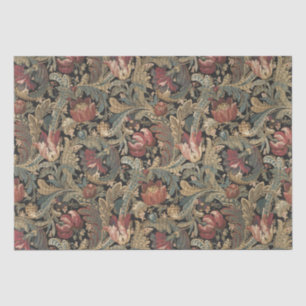 1918 Vintage Rich Floral Tapestry Brocade Damask Tissue Paper