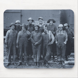1918 Women Laborers Union Pacific Railroad Mouse Mat
