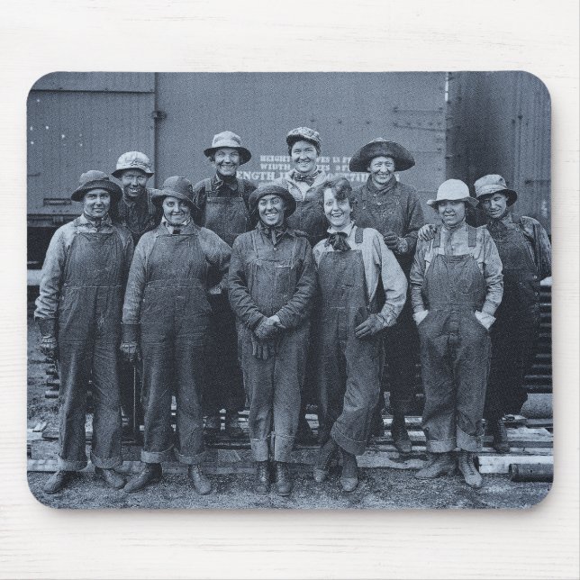 1918 Women Laborers Union Pacific Railroad Mouse Mat (Front)