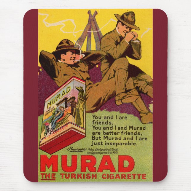 1918 WWI Murad cigarettes ad Mouse Mat (Front)
