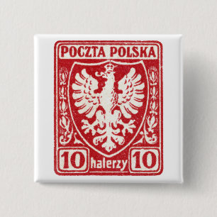 1919 10h Polish Eagle Stamp 15 Cm Square Badge