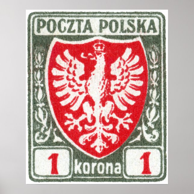 1919 1k Polish Eagle Stamp Poster (Front)
