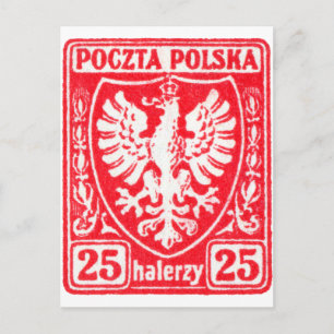 1919 25h Polish Eagle Stamp Postcard