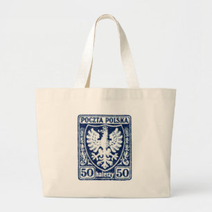1919 50h Polish Eagle Stamp Large Tote Bag