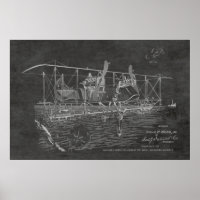 1919 Biplane Bomber Patent Art Drawing Print