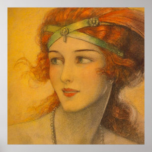 1919 gorgeous redhead poster