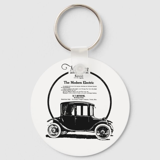 1919 Milburn electric car illustration Key Ring (Front)