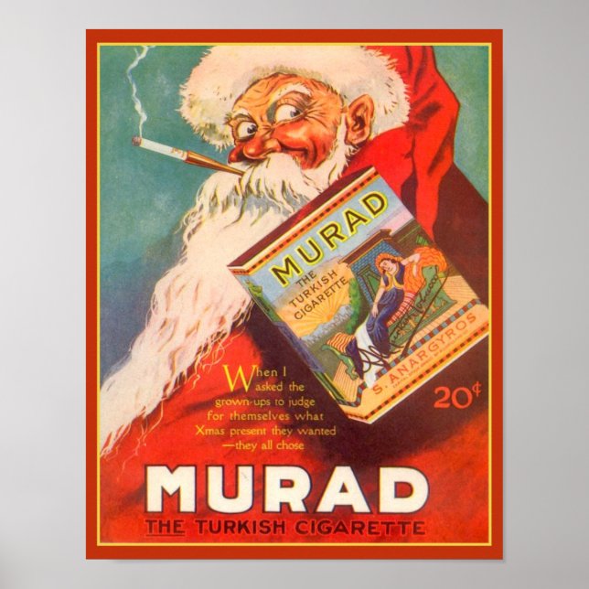 1919 Murad Turkish Cigarette Santa Claus Poster (Front)