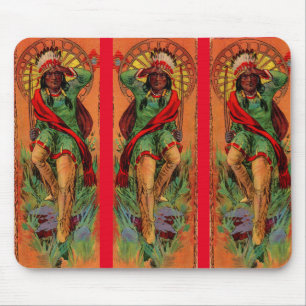 1919 Native American Indian illustration Mouse Mat