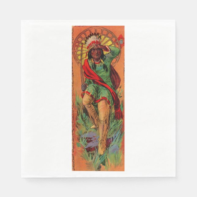 1919 Native American Indian illustration Napkin (Front)