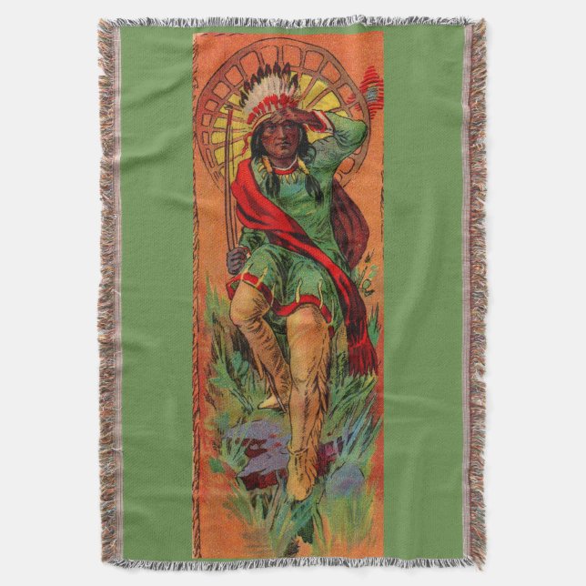 1919 Native American Indian illustration Throw Blanket (Front Vertical)