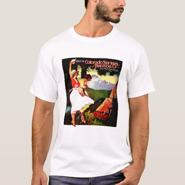 1919 Pikes Peak Colorado Poster T-Shirt (Front)