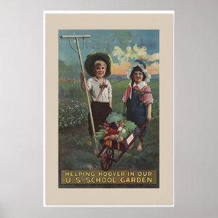 1919 US School Victory Garden World War 1 Poster