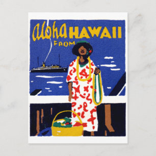 1920 Aloha from Hawaii Postcard