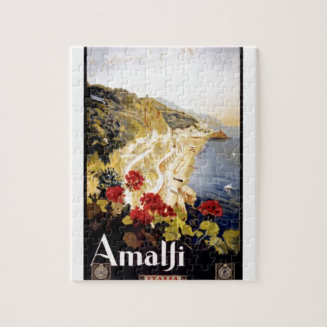 1920 Amalfi Coast Italy Travel Poster Jigsaw Puzzle (Vertical)