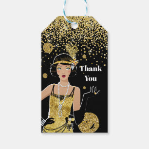 1920 flapper girl gatsby , Art Deco Gift Tags