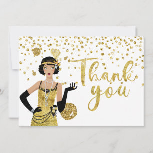 1920 flapper girl Thank You Card